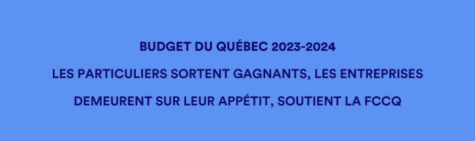 Budget du Québec 2023-2024